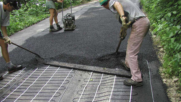 Elektrische hellingbaanverwarming verwarmingsmatten onder wegdek